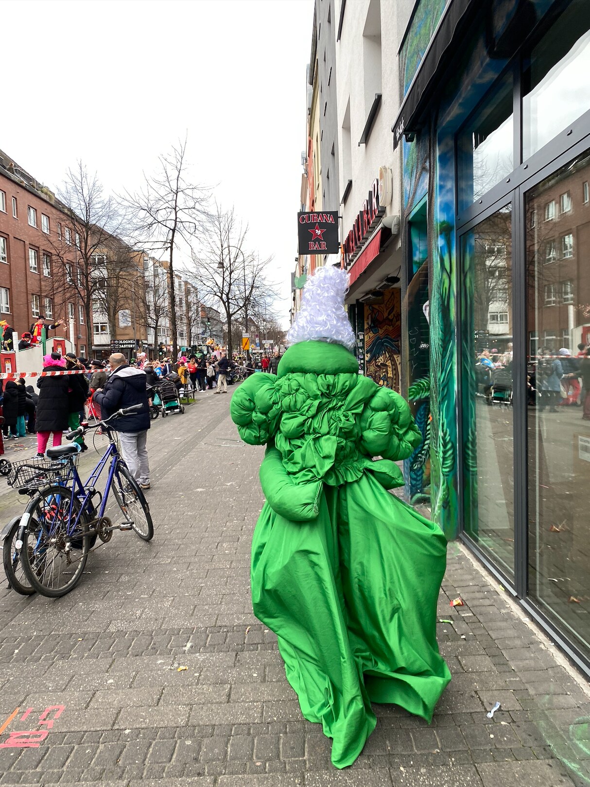 Noblewoman moving through the street